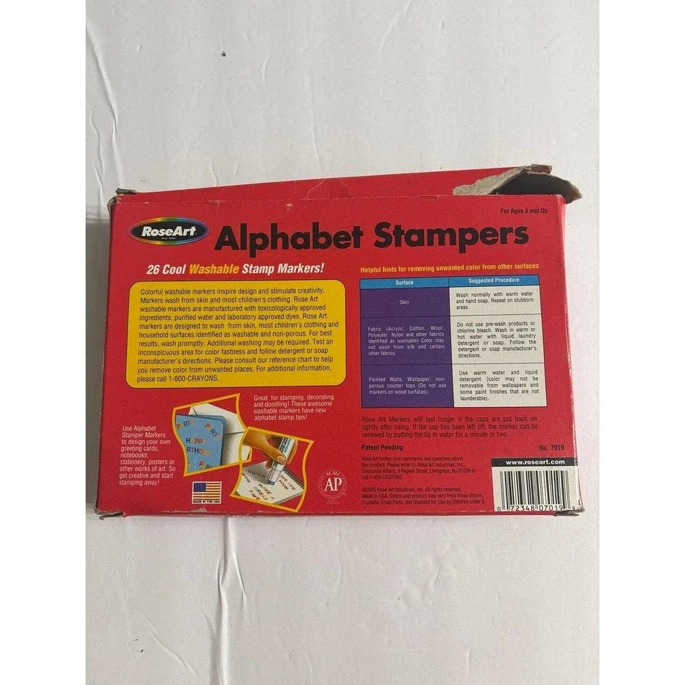RoseArt 26 Fun Alphabet Stampers Washable Coolest Stamp Markers (AS IS) Incomple